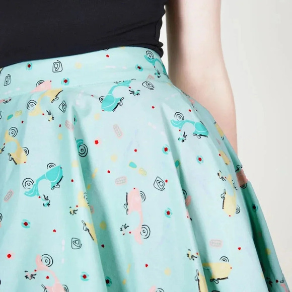 NWT Voodoo Vixen LILLY RETRO SCOOTER PRINT SWING SKIRT - Picture 4 of 5